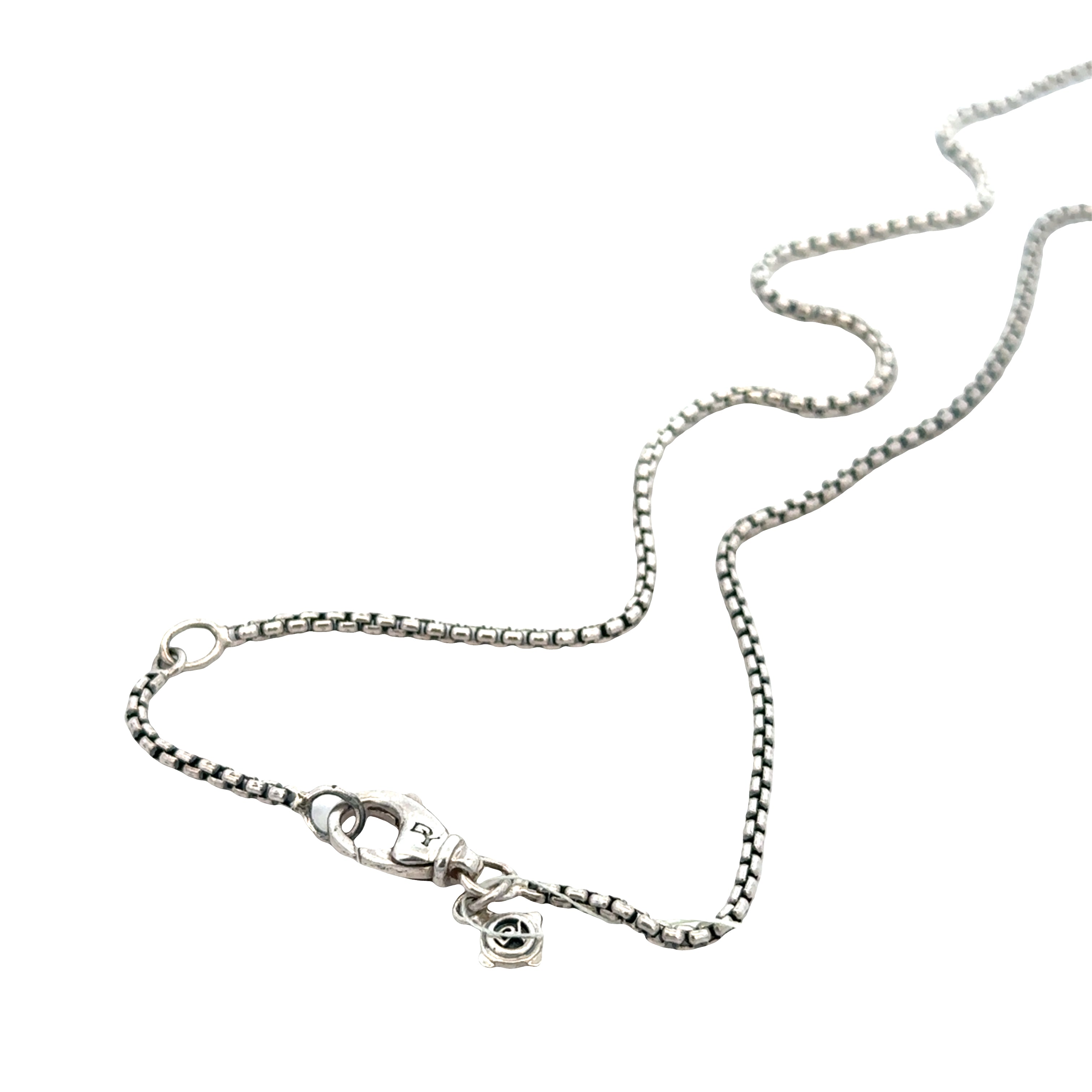 Estate David Yurman Sterling Silver Prasiolite & Diamond Pendant Necklace – 18" Adjustable