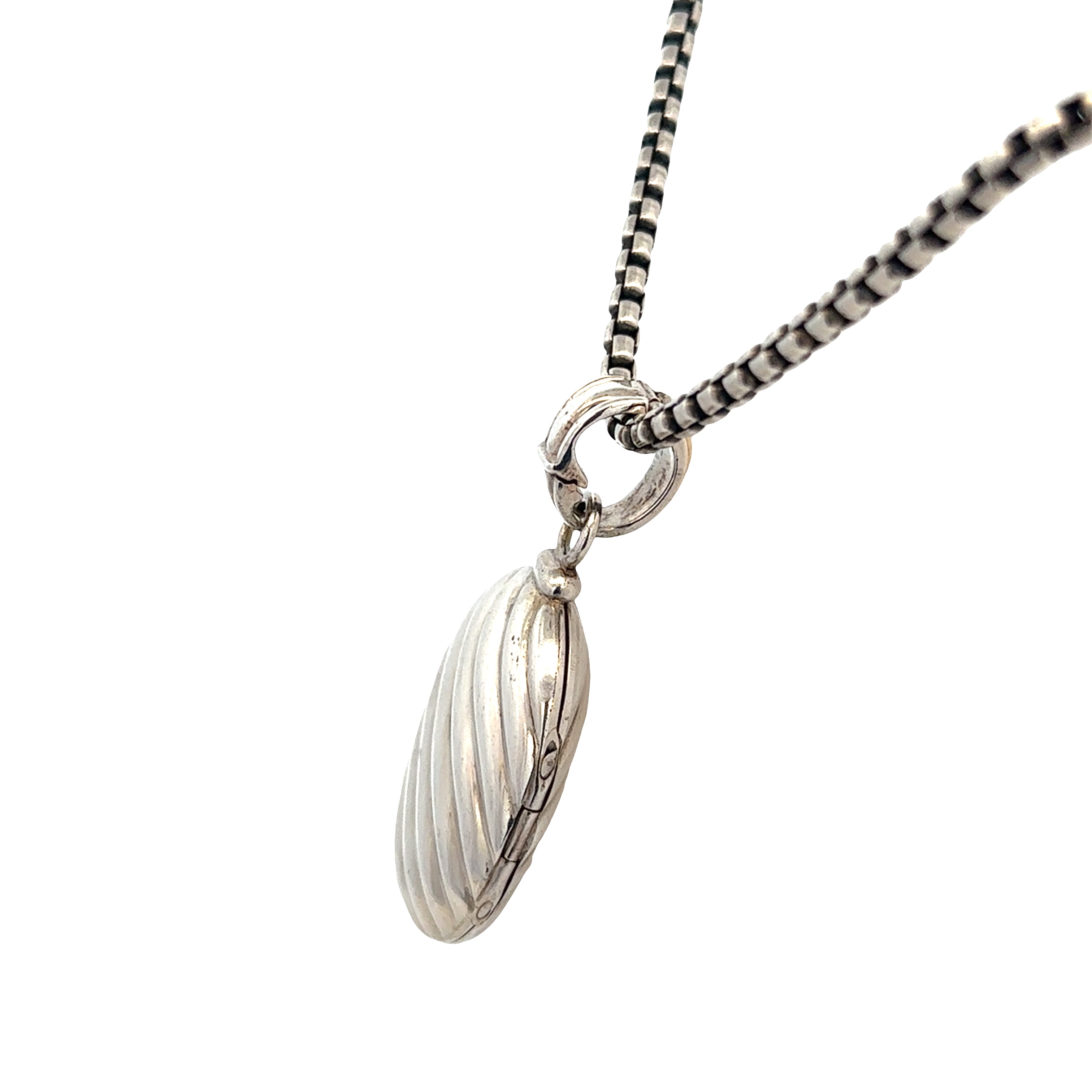 Estate David Yurman Sterling Silver & 18k Yellow Gold Cable Locket Necklace – 16"