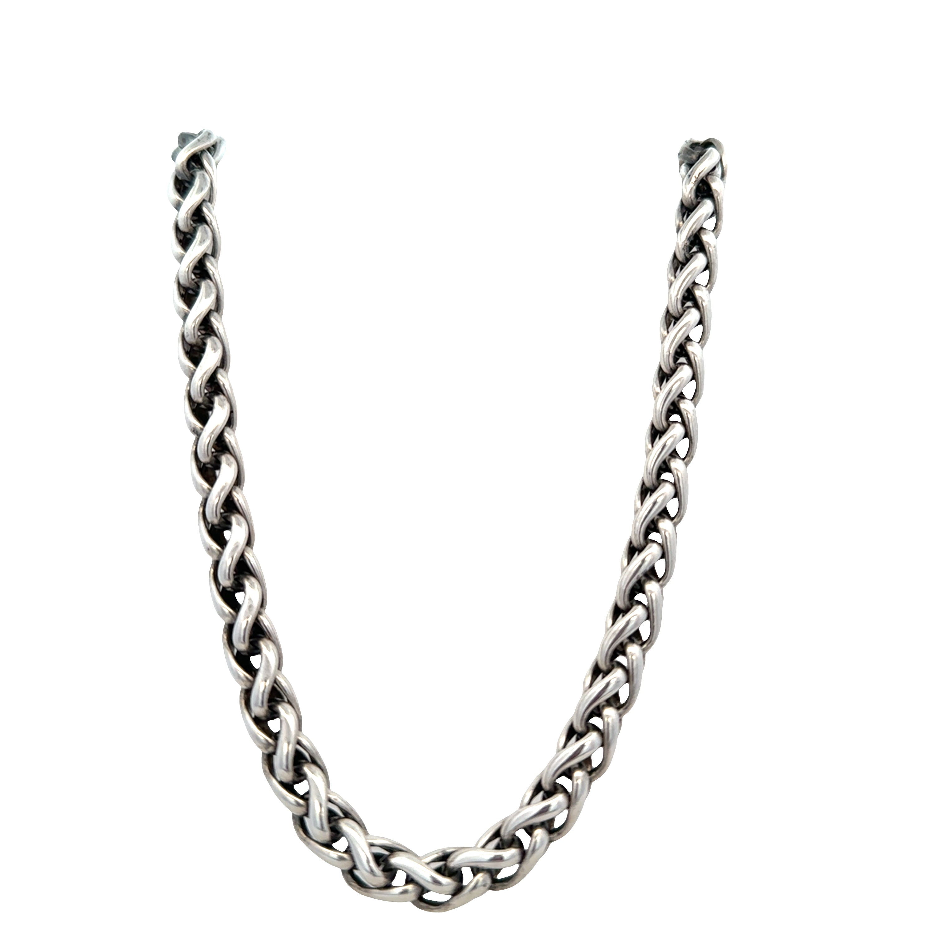 Estate David Yurman Sterling Silver & 14k Yellow Gold Wheat Chain Necklace – 16 Inches