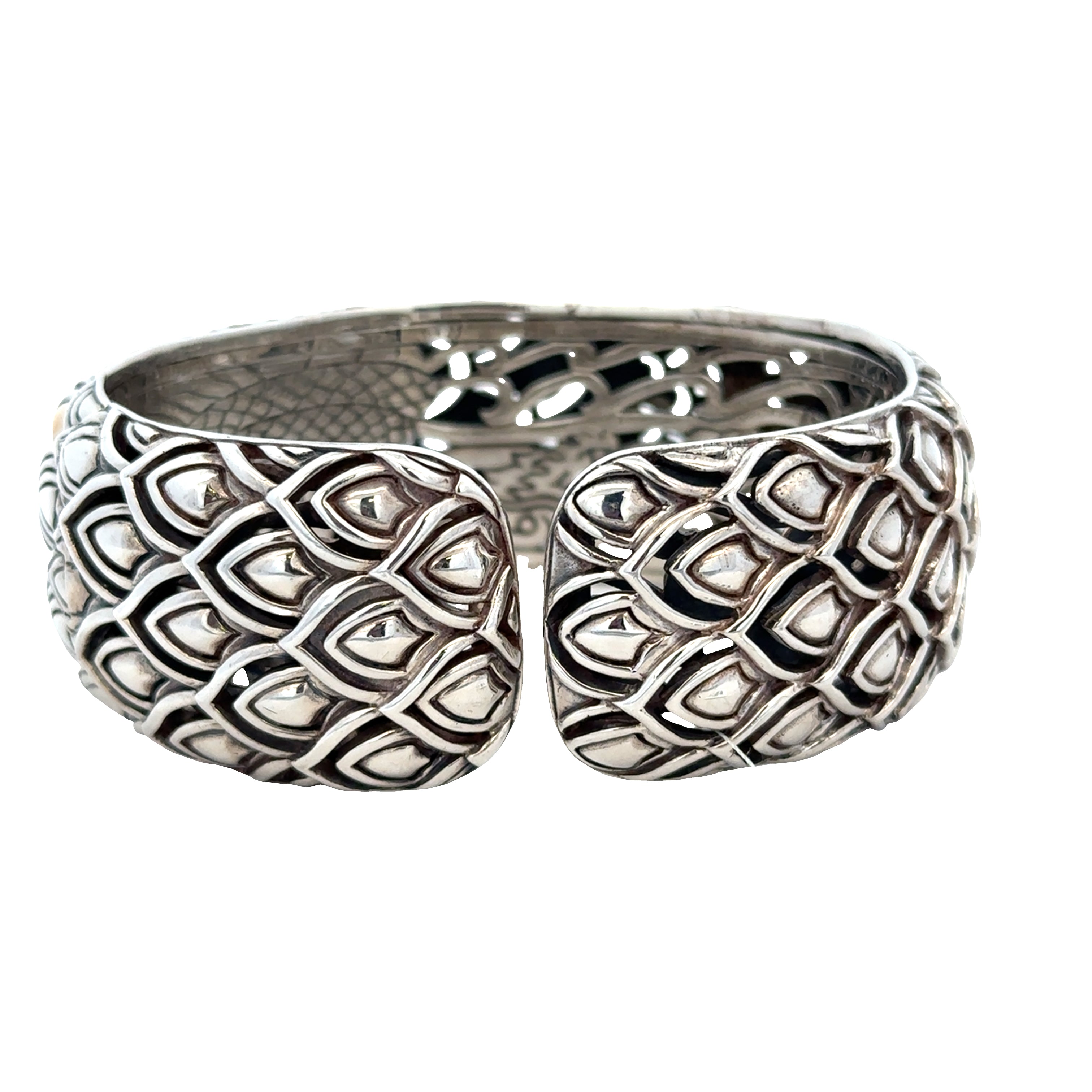 Estate John Hardy Legends Naga Sterling Silver & 18k Yellow Gold Cuff Bracelet