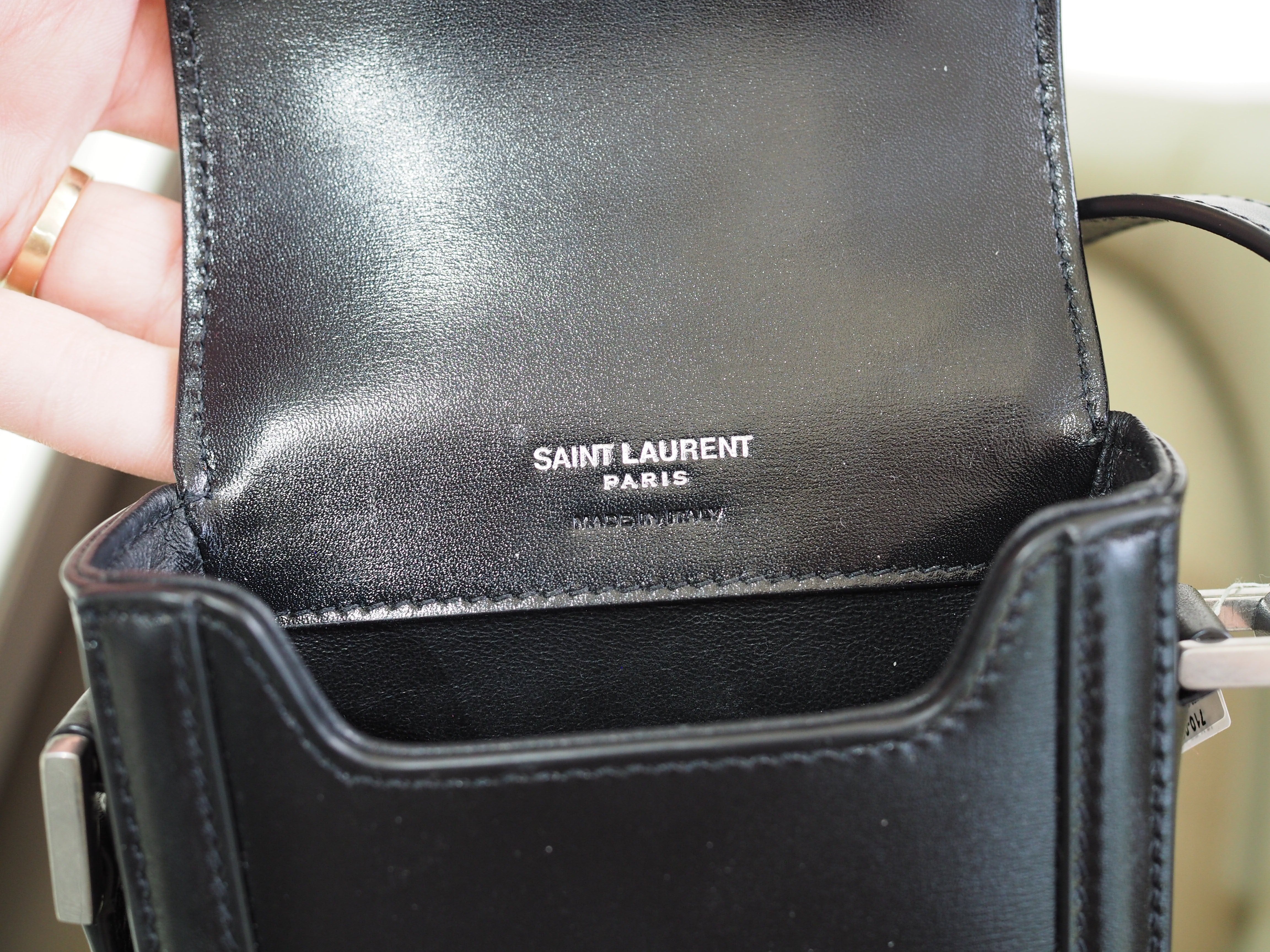 Pre-Owned YSL Black Leather Crossbody Bag with Silver Hardware