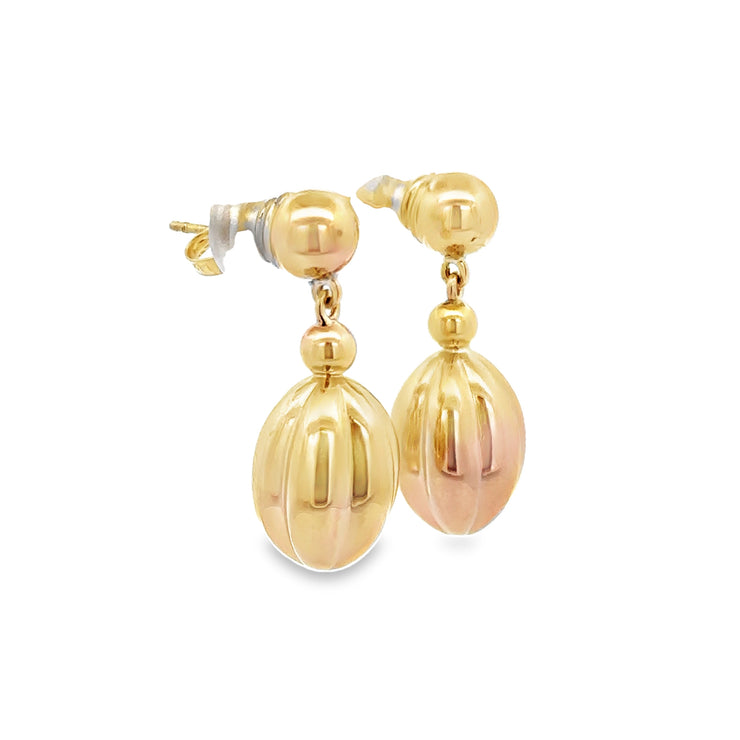 Fashion Dangle Earrings in Yellow Gold