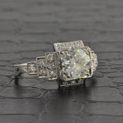 Antique Art Deco 1.30 ct. Old European Cut Diamond Engagement Ring in Platinum