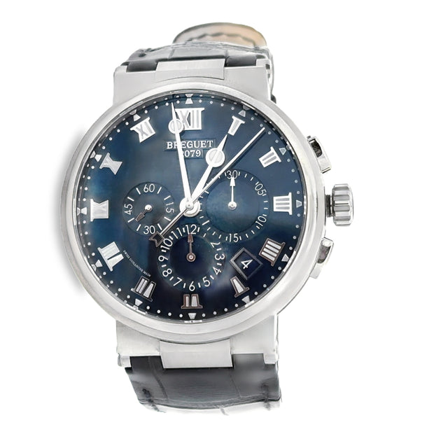 Estate Titanium Breguet Marine Chronograph Wristwatch