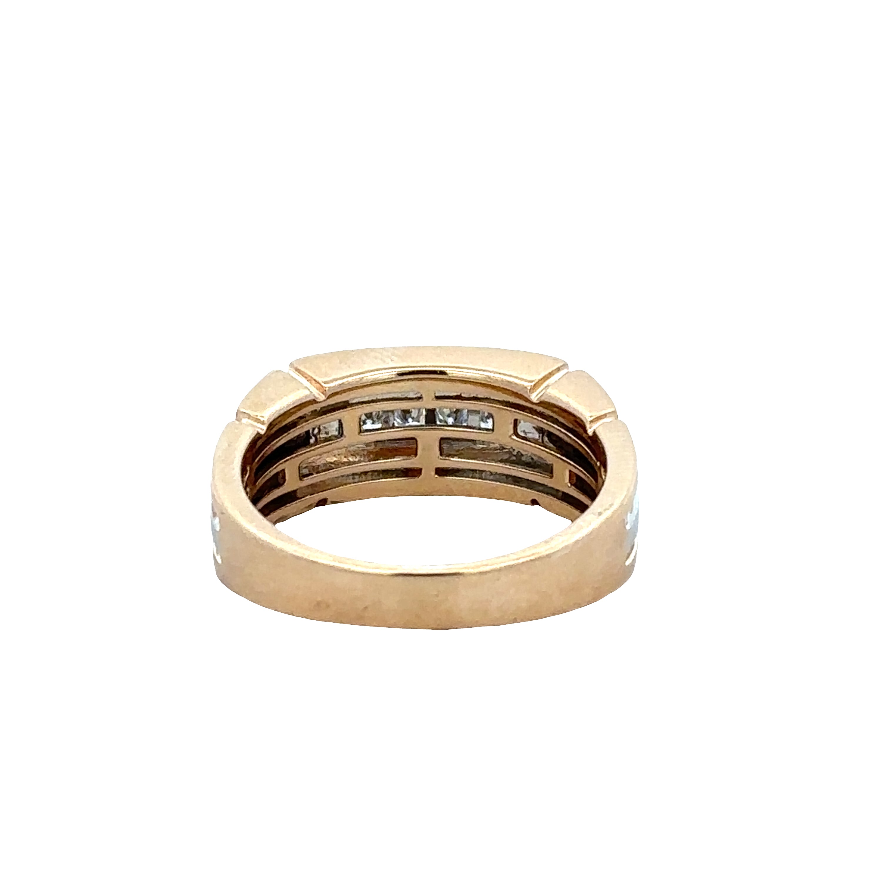 14k Two Tone Gold Diamond Band Ring – Size 10.25