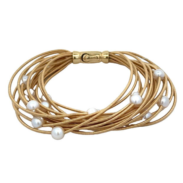 Multistrand Pearl Bracelet in 18k Yellow Gold by Marco Bicego