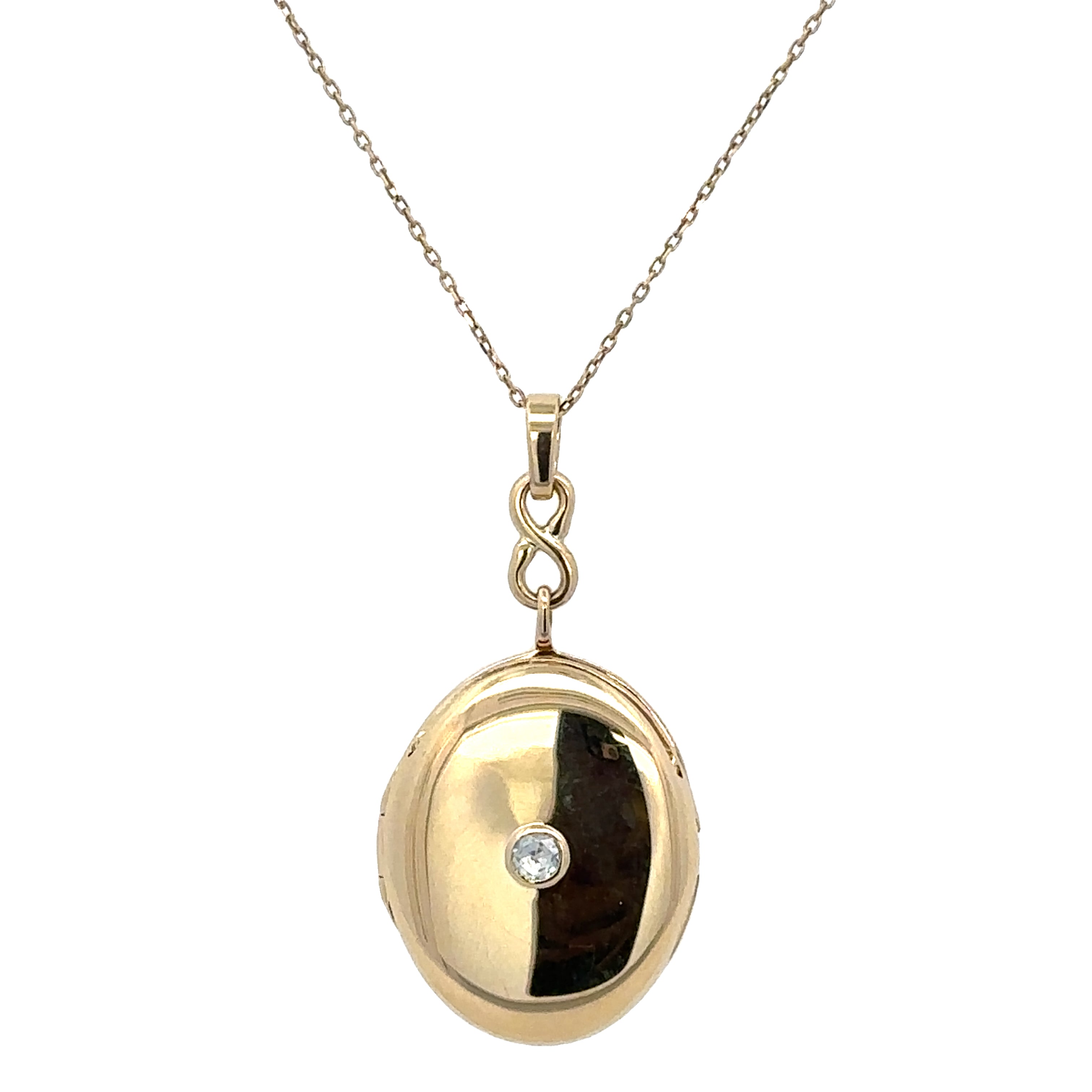 Estate Monica Rich Kosann Rose Cut Diamond Oval Locket in 18k Yellow Gold