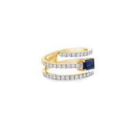 Kyanite and Diamond Wrap Ring in Yellow Gold