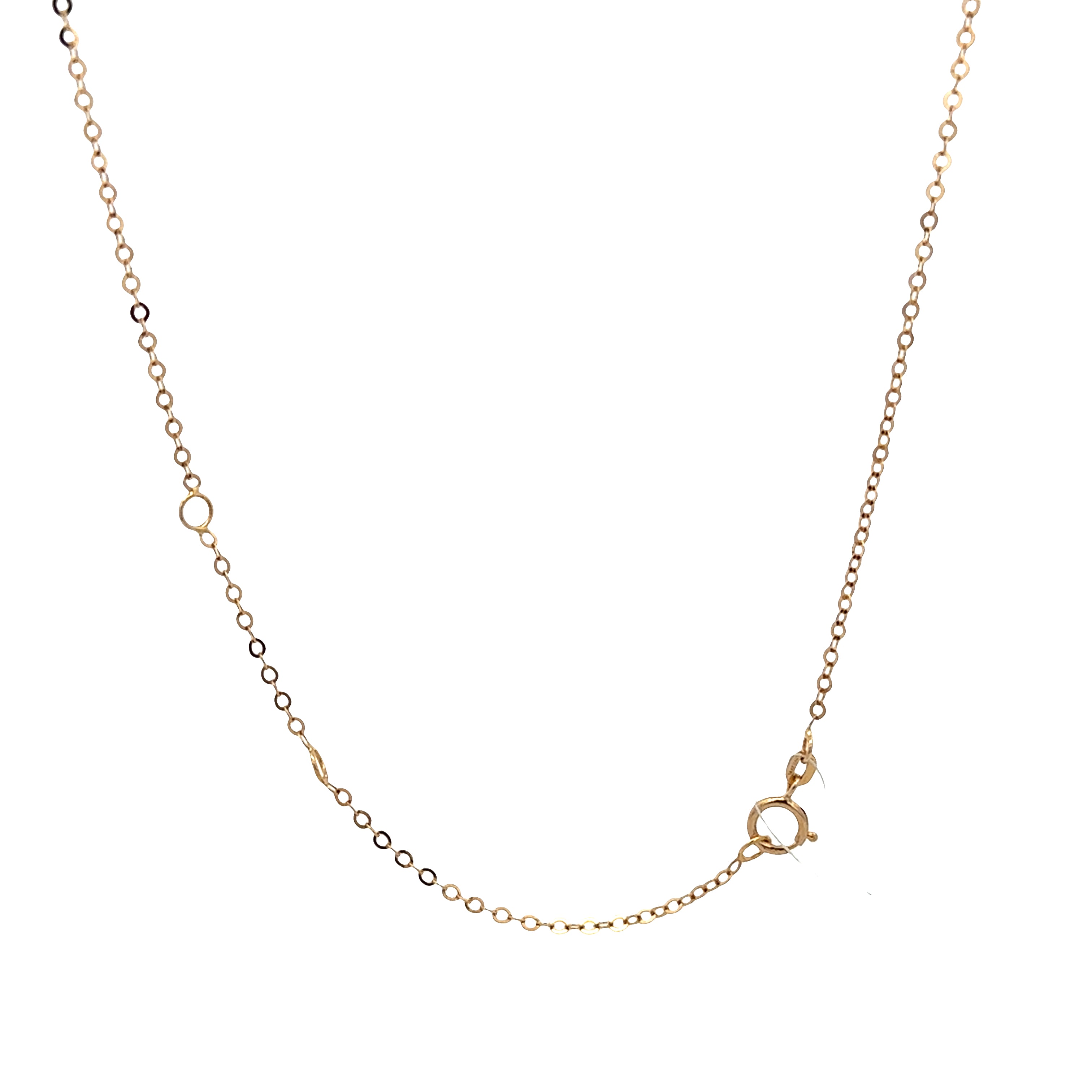 14k Yellow Gold Station Disc Necklace – Adjustable 19"