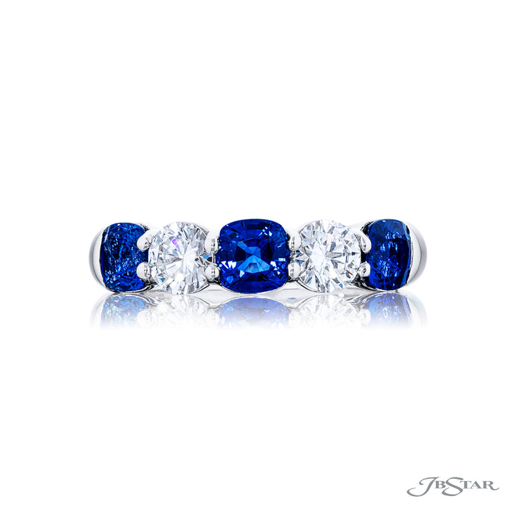 Fabulous Sapphire and Diamond Band in Platinum