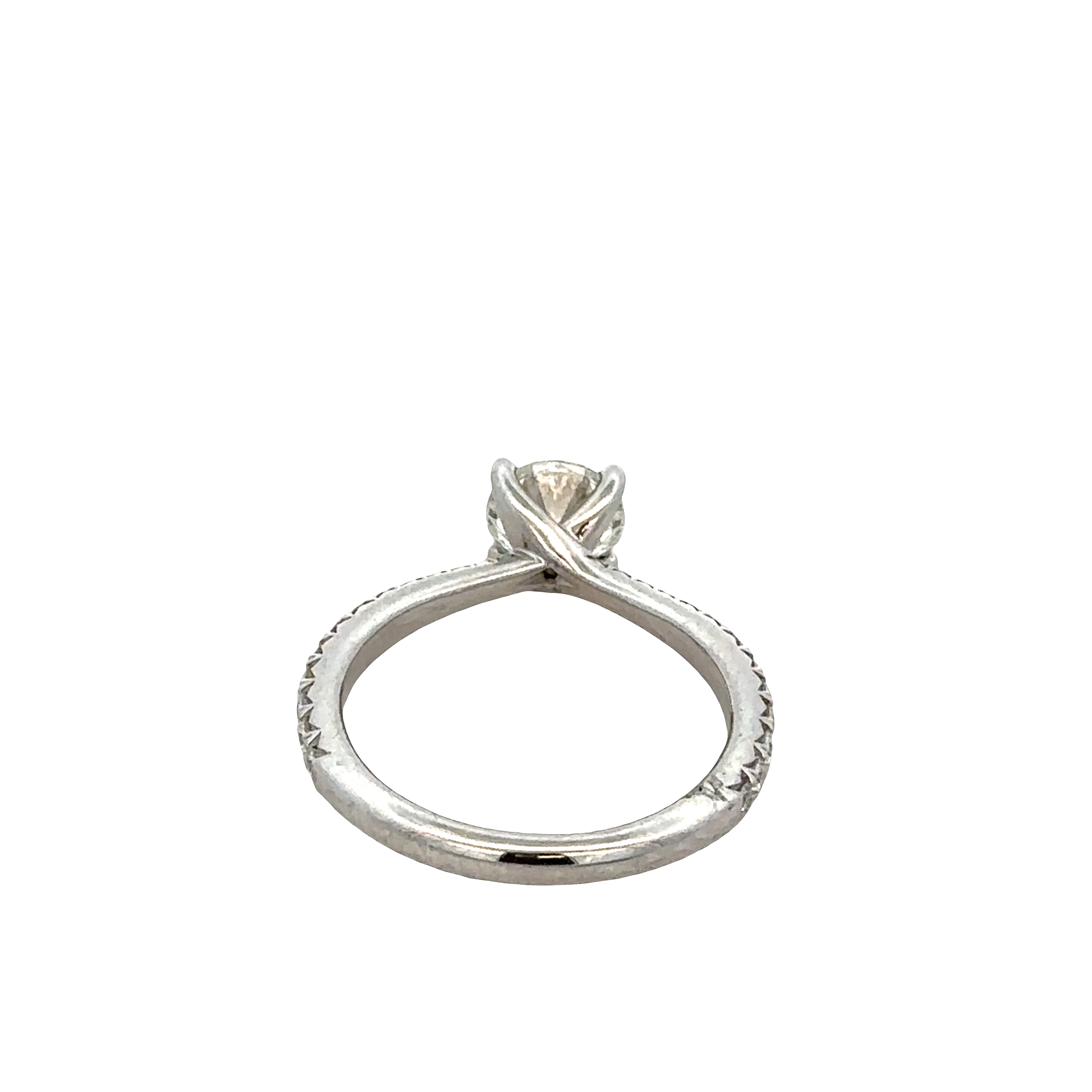 Platinum Diamond Engagement Ring with Accent Diamonds – Size 6.5