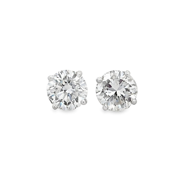 3.94 CTW Diamond Stud Earrings in White Gold