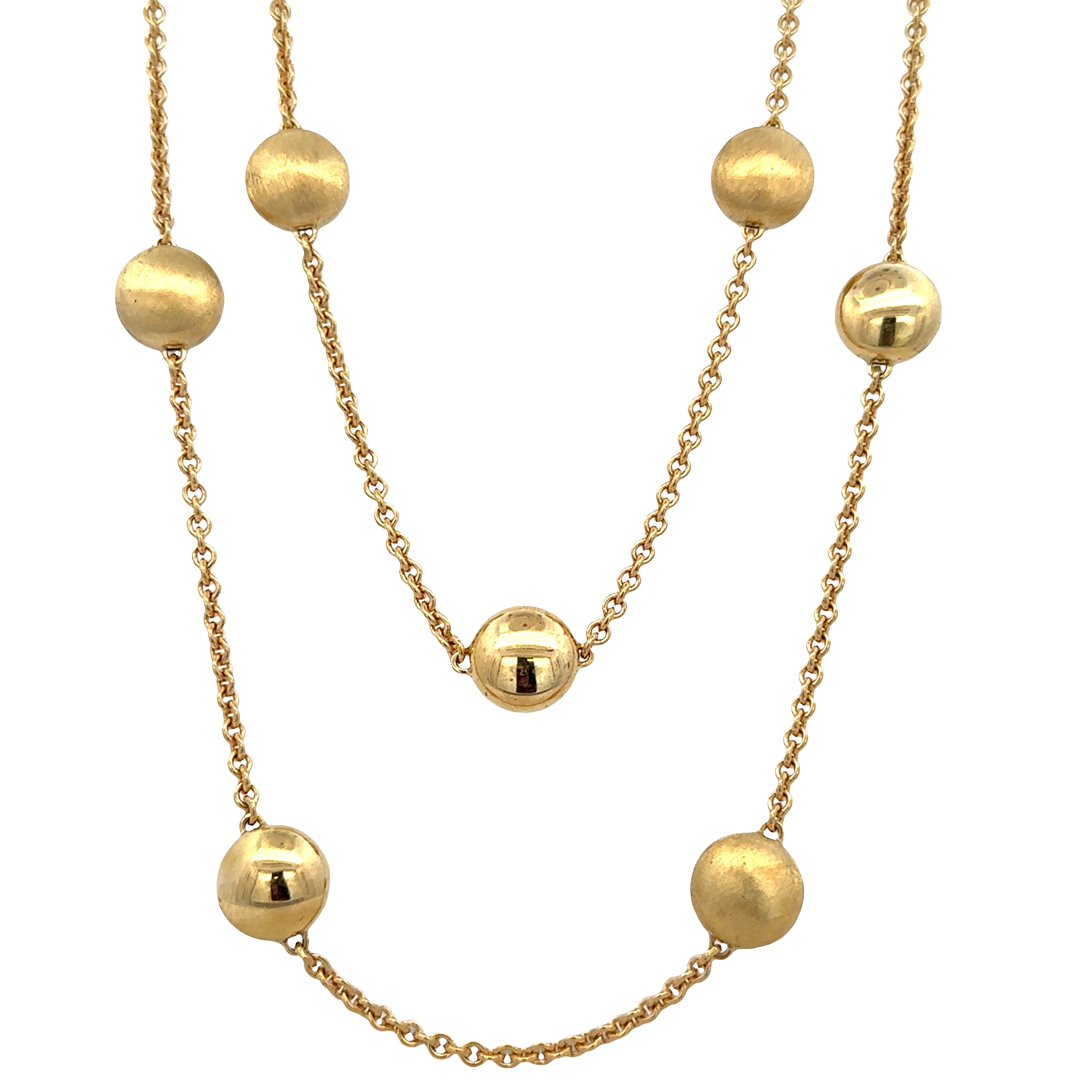 Estate Chimento 18k Yellow Gold Button Motif Necklace – 30" Long