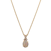 Opal and Diamond Pendant in Yellow Gold