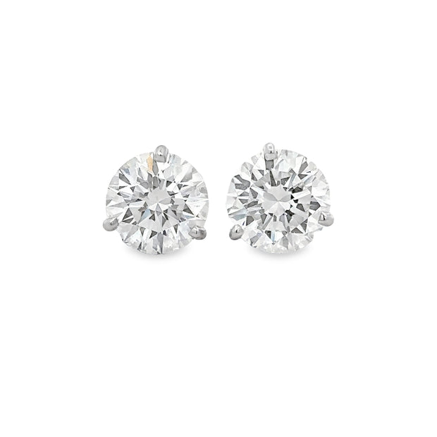 GIA 5.07 CTW Diamond Stud Earrings in White Gold