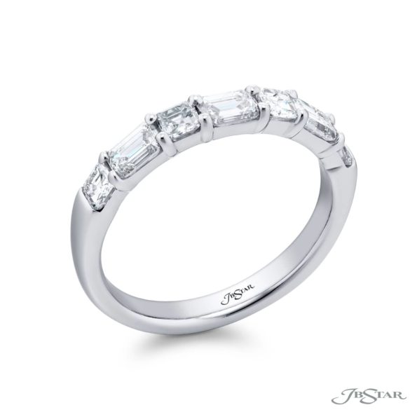 Emerald Cut Diamond Band in Platinum