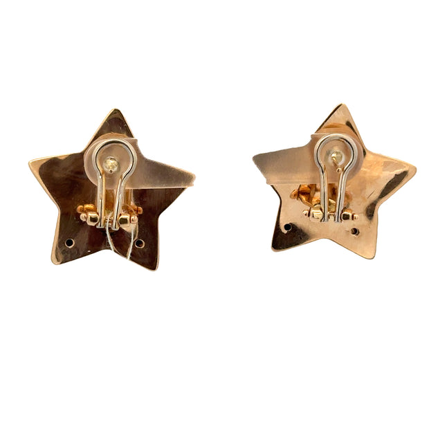 Statement Hollow Star Earrings in Yellow Gold