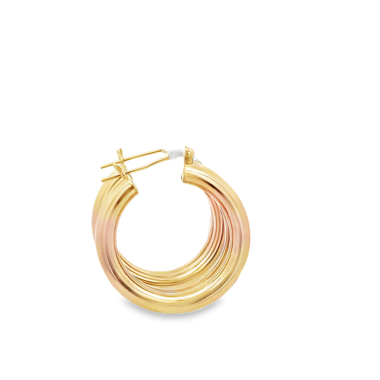 Double Hoop Earrings in Yellow Gold