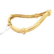 Curved Diamond Bangle Bracelet in 18k Yellow Gold