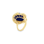 Lapis and Diamond Ring in Yellow Gold