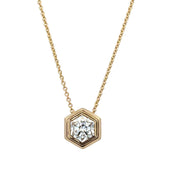 GIA 2.08 ct. Hexagonal Shaped Diamond Pendant in Yellow Gold