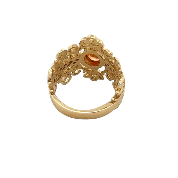 Mandarin Garnet Ring in Yellow Gold