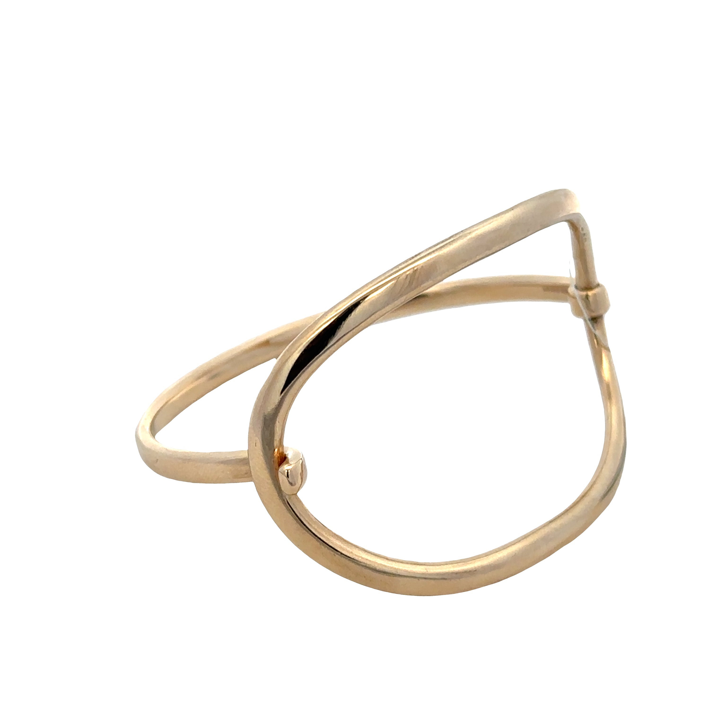 9k Yellow Gold Curved Open Bangle – Fits 6"–6.5" Wrist