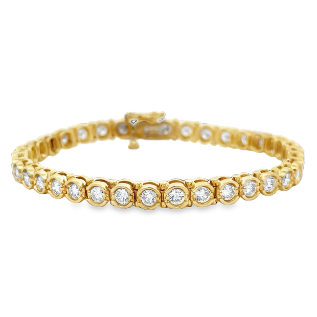 5.0 CTW Diamond Bezel Bracelet in 18k Yellow Gold