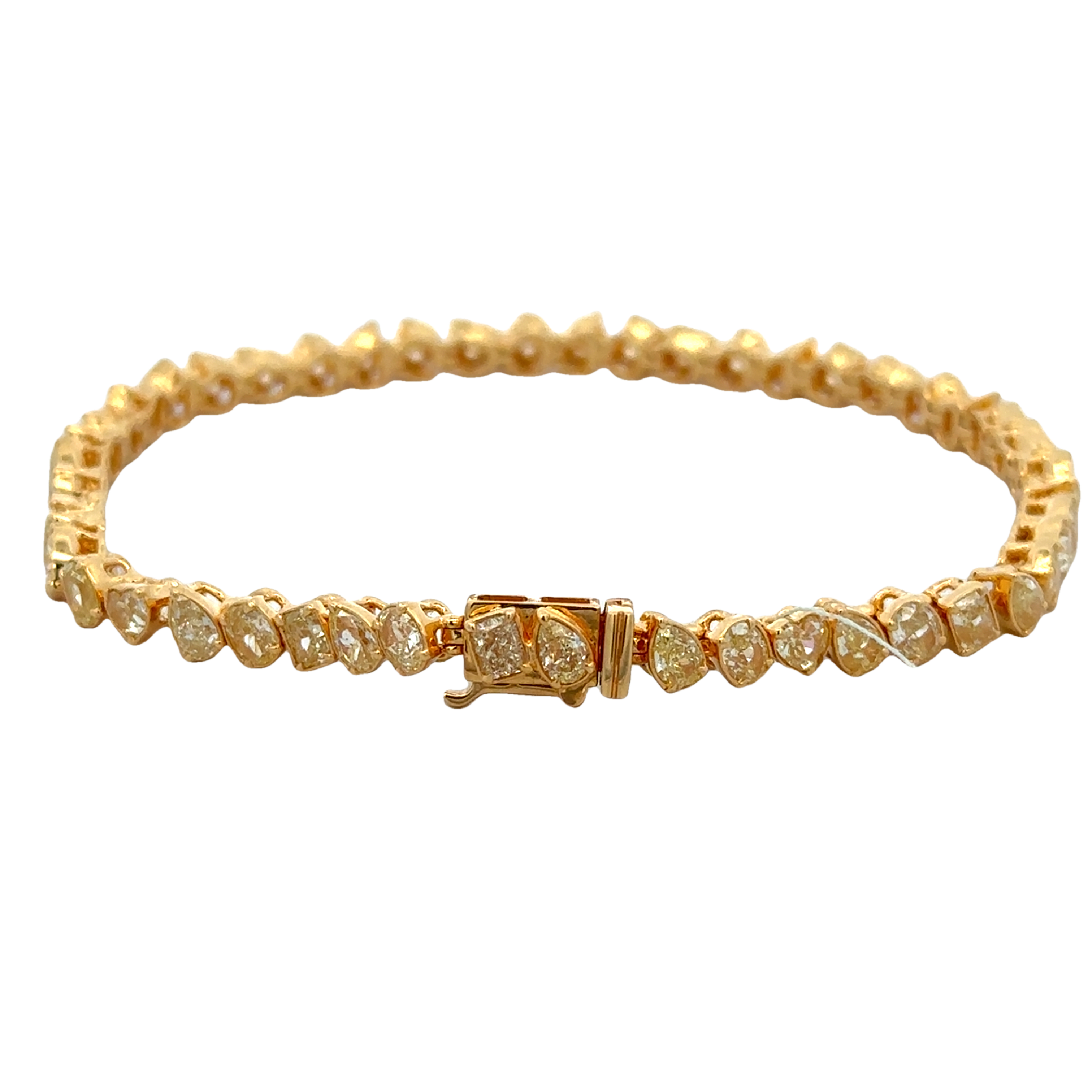 Multi-Shape 7.20 CTW Fancy Yellow Diamond Bracelet in 18k Yellow Gold