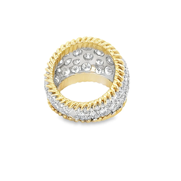 Wide 7.0 CTW Pave Set Diamond Band in 18k Gold
