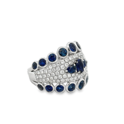 Statement Sapphire and Diamond Ring in 18k White Gold