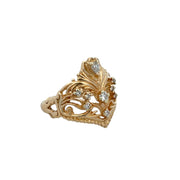 Textured Diamond Fashion Ring in Yellow Gold