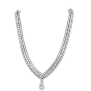 Statement Mesh Pear Cut Diamond Necklace in 18k White Gold