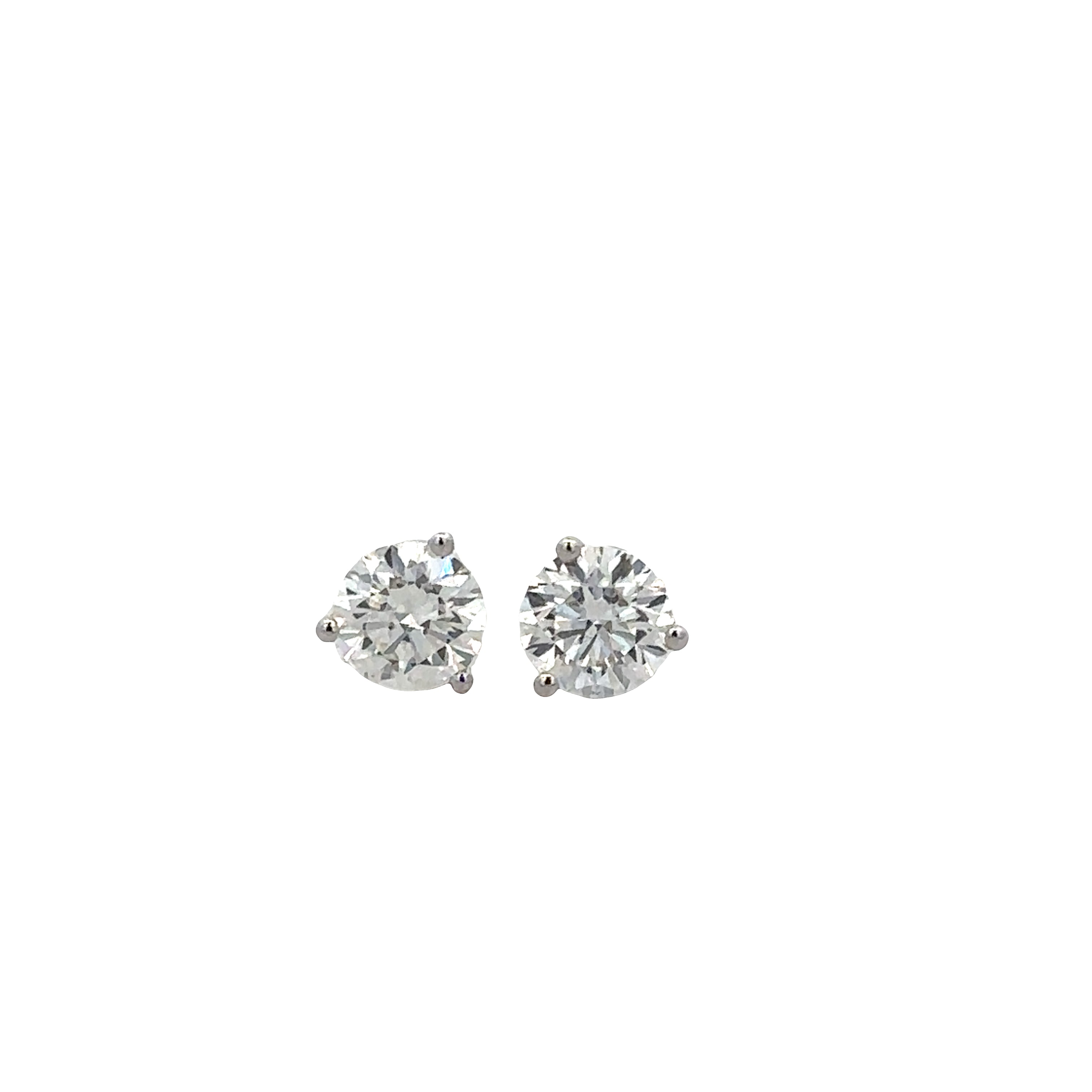 18k White Gold Diamond Stud Earrings – 1.00 Carat Total