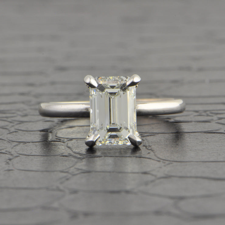 GIA 2.08 ct. G-VS1 Emerald Cut Diamond Engagement Ring