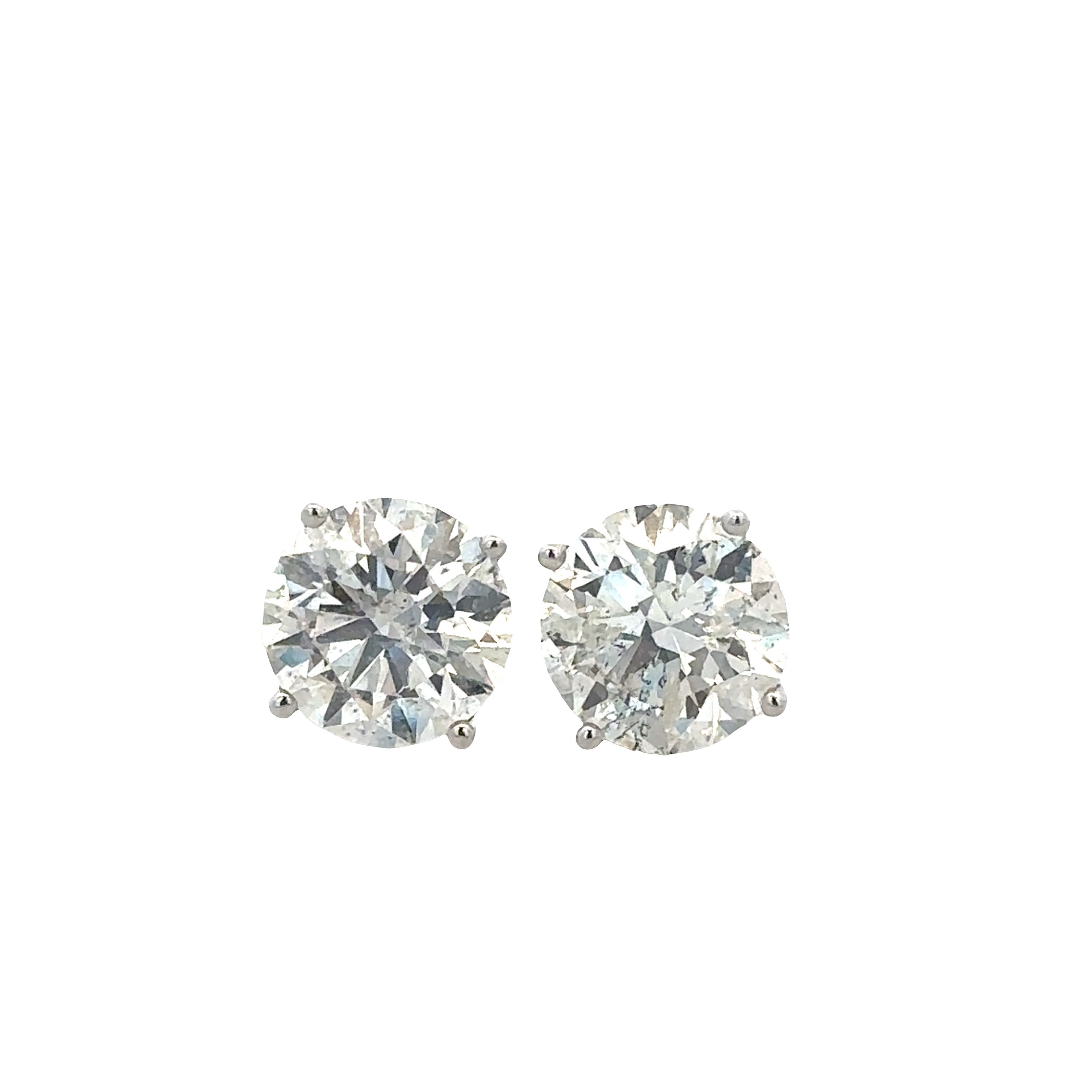 4.02 CTW Diamond Stud Earrings in White Gold
