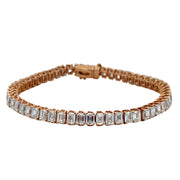 14.87 CTW Emerald Cut Diamond Tennis Bracelet in 18K Rose Gold