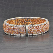 Statement 20.96 CTW Pink Diamond Bracelet in 18 White and Rose Gold