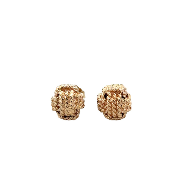 Knot Stud Earrings in Yellow Gold