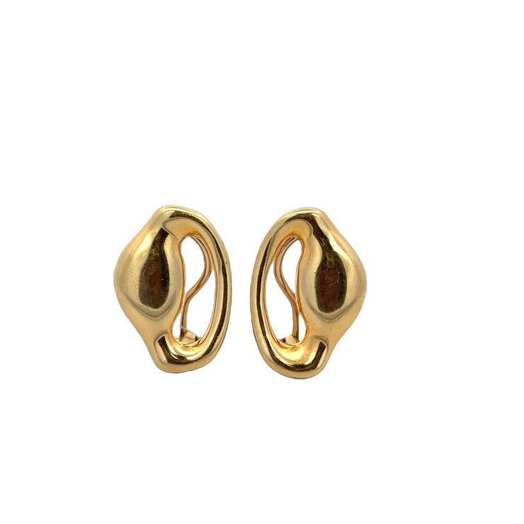 Vintage 1980s Tiffany & Co. Abstract Open Oval Clip-on Earrings