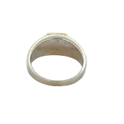 Signet Style Onyx Ring in Two Tone Gold Size 10