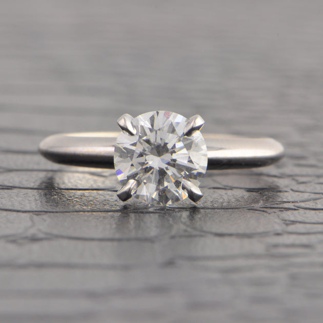 GIA 1.28 ct. F-VS2 Round Brilliant Cut Diamond Engagement Ring – Perry ...