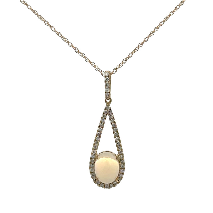 Opal and Diamond Pendant in Yellow Gold