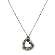 Pre-Owned David Yurman Sterling Silver Cable Heart Necklace