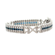 Sapphire and Diamond Bracelet in White Gold