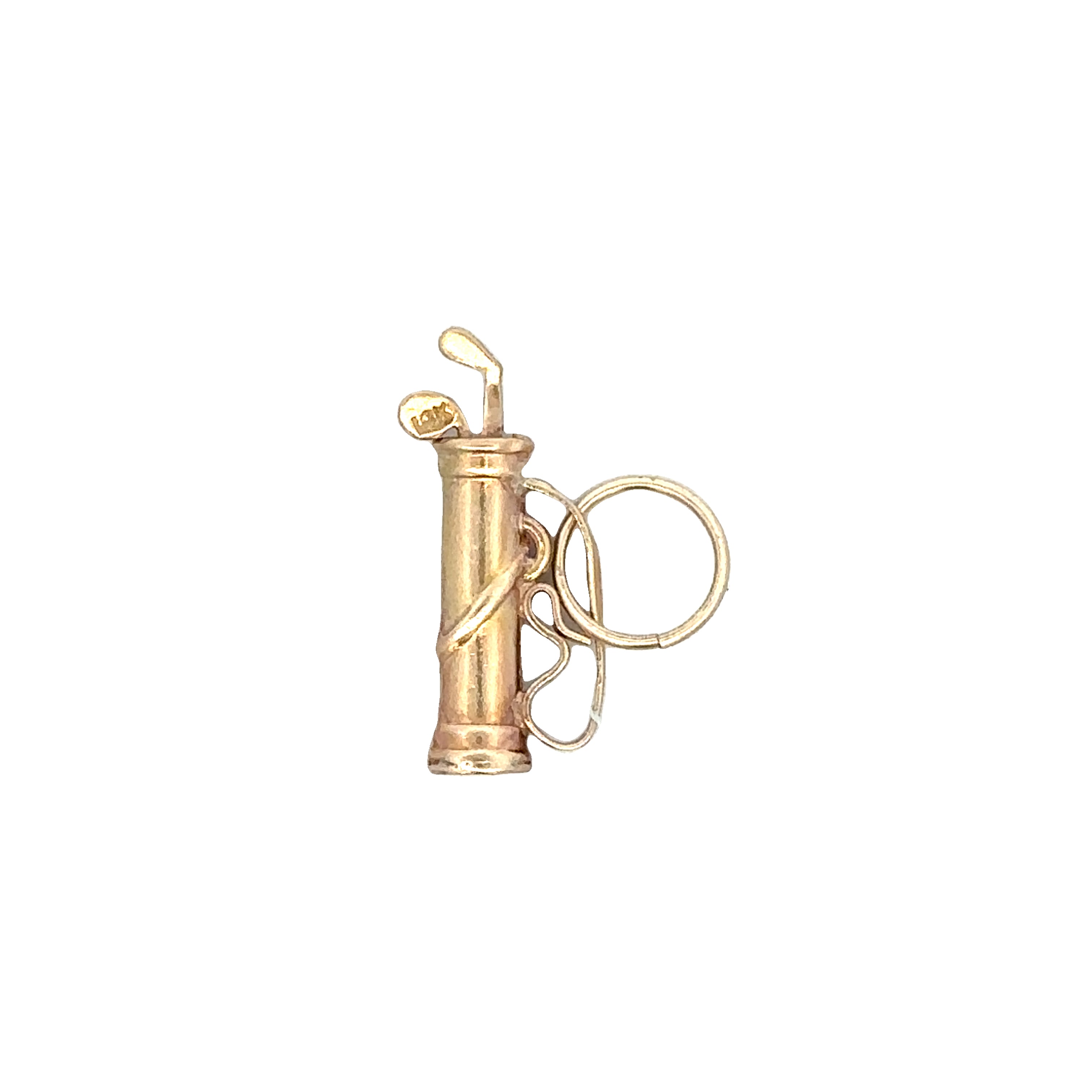Golf Bag Charm in Yellow Gold