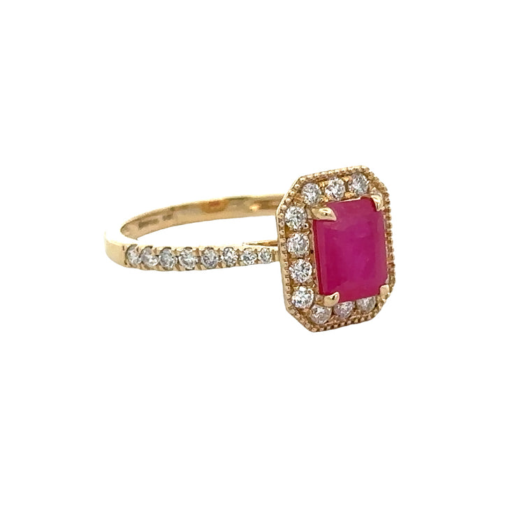 Ruby and Diamond Ring in Yellow Gold