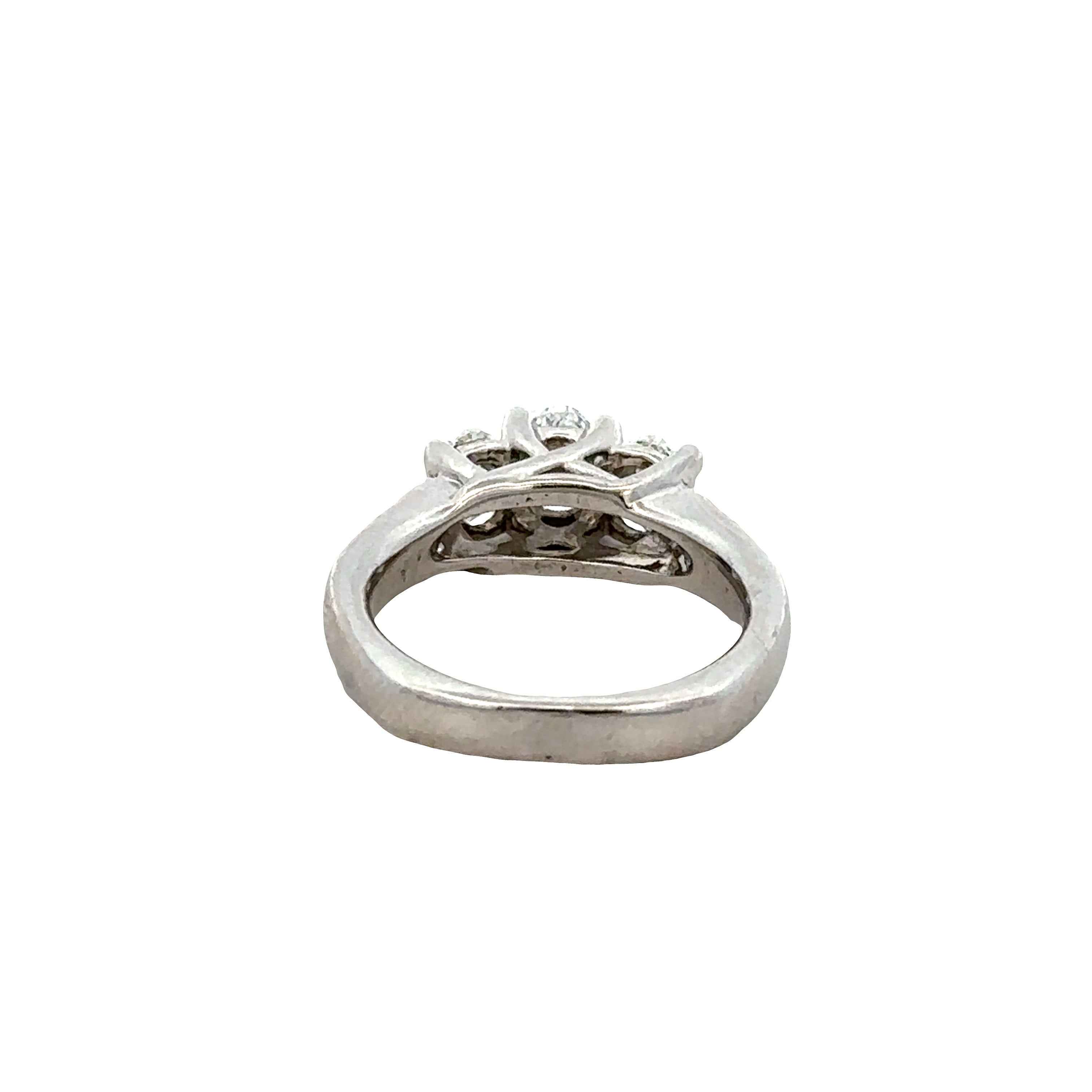 Platinum Oval Diamond Three-Stone Engagement Ring – Size 4.25