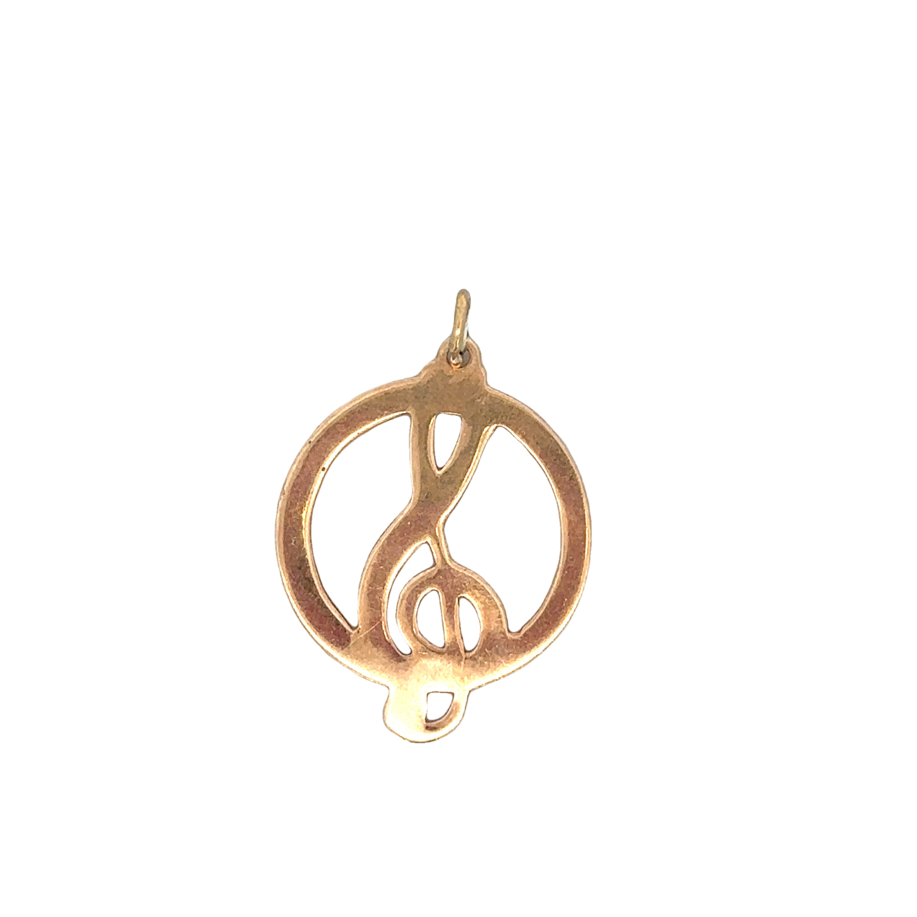 Vintage Yellow Gold Clef Charm in Yellow Gold