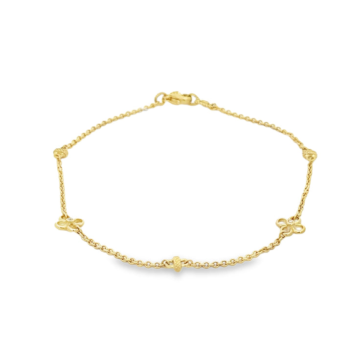 10" 18k Yellow Gold Diamond Anklet / Bracelet